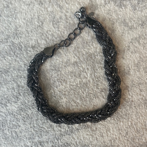 Express Jewelry - Express Black Braided Chunky Necklace